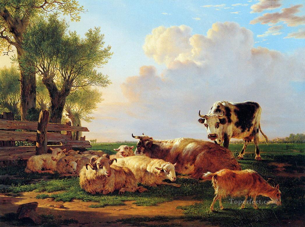 meadow with cattle Oil Paintings